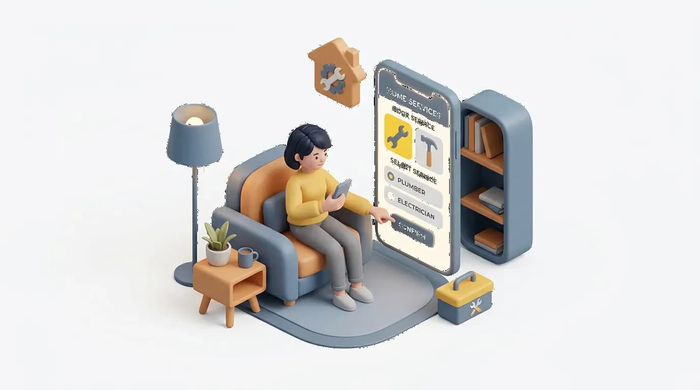 Customer booking service on mobile app