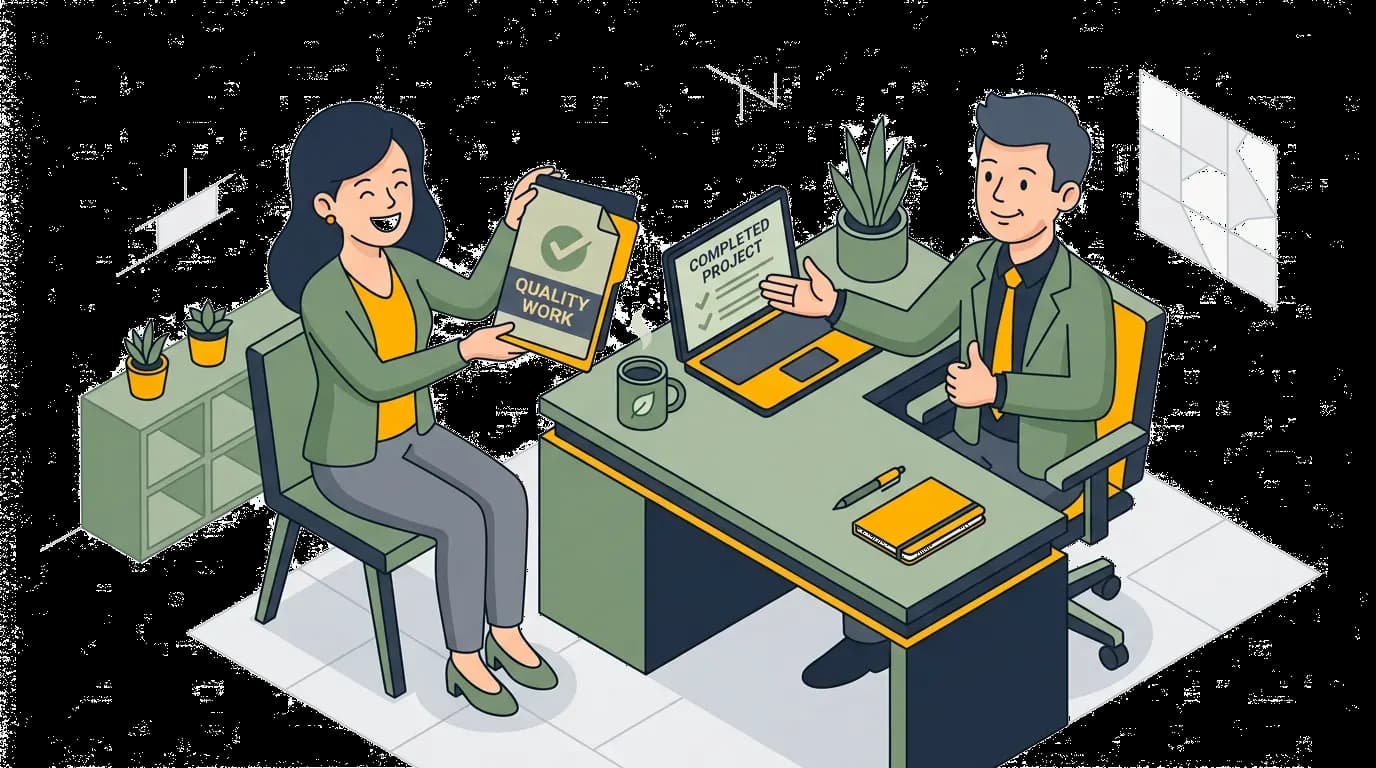 Happy customer and professional