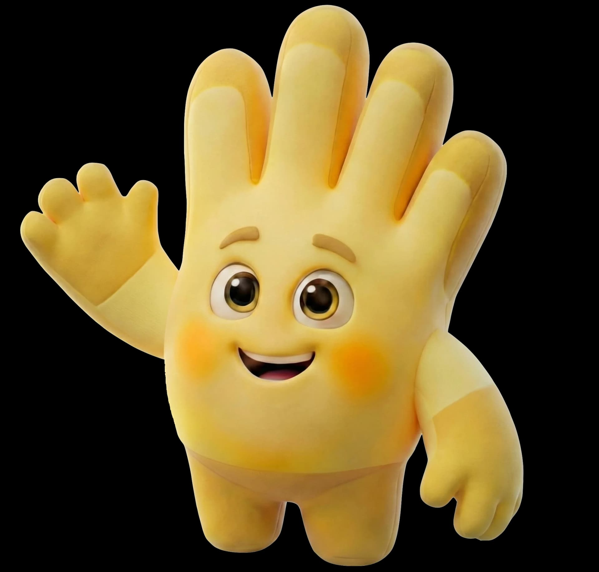 הקמע של handi מנופף לשלום