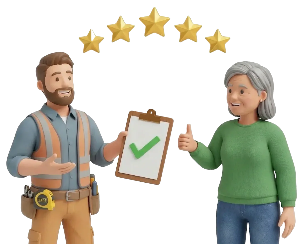 Happy customer and professional